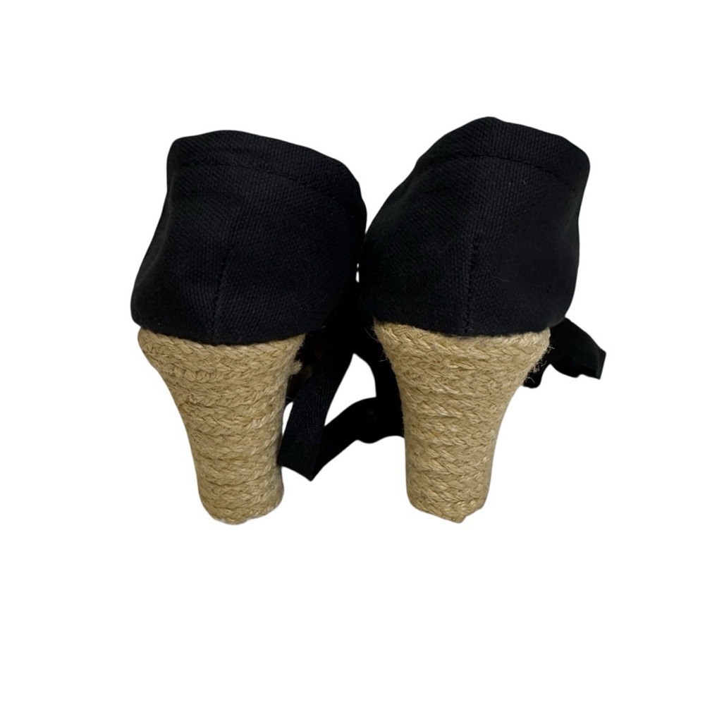 Steve Madden New York Black Wedge Ankle Tie Sandals Size 7 Espadrille Wedge NWOT - Picture 6 of 14